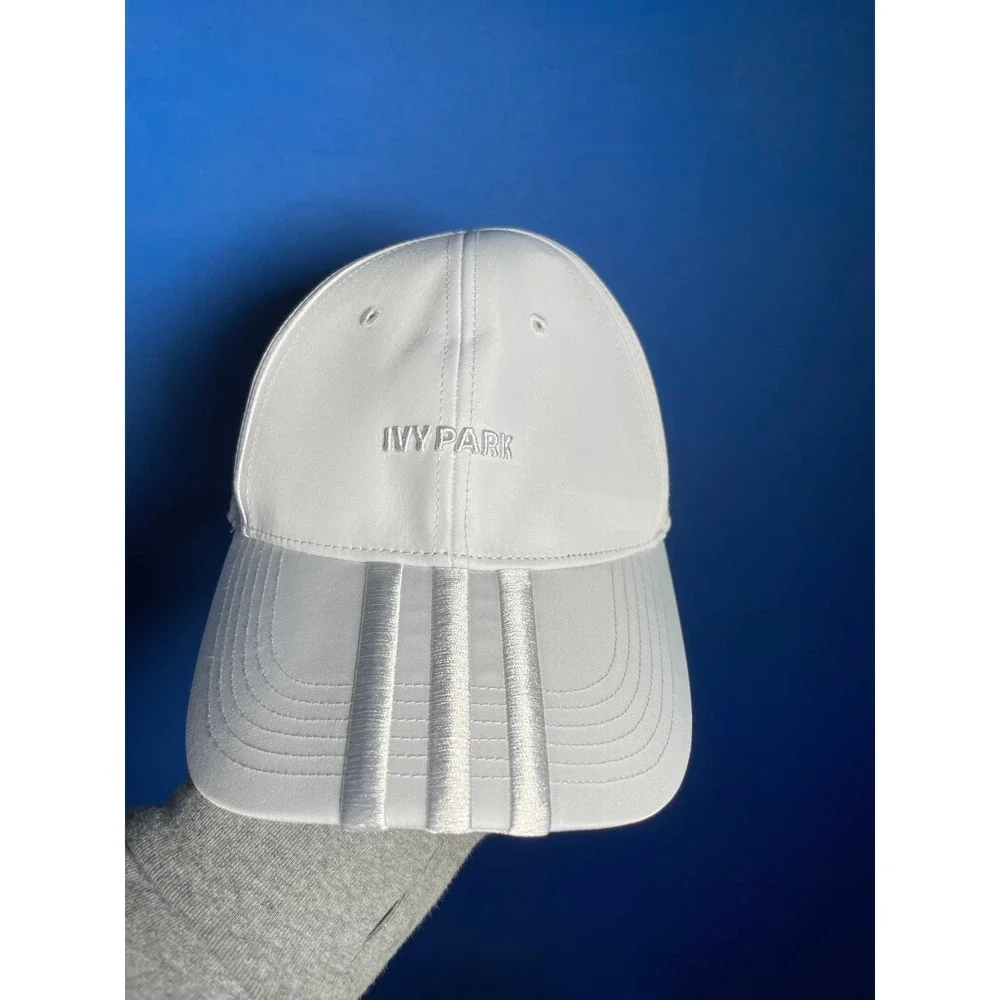 Rare IVY PARK Adidas White Three Stripe Visor Cap Hat